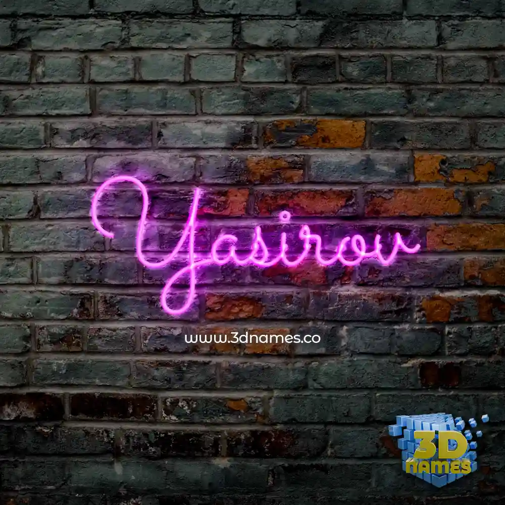 yasirov in Pink Neon style - 3D name wallpaper