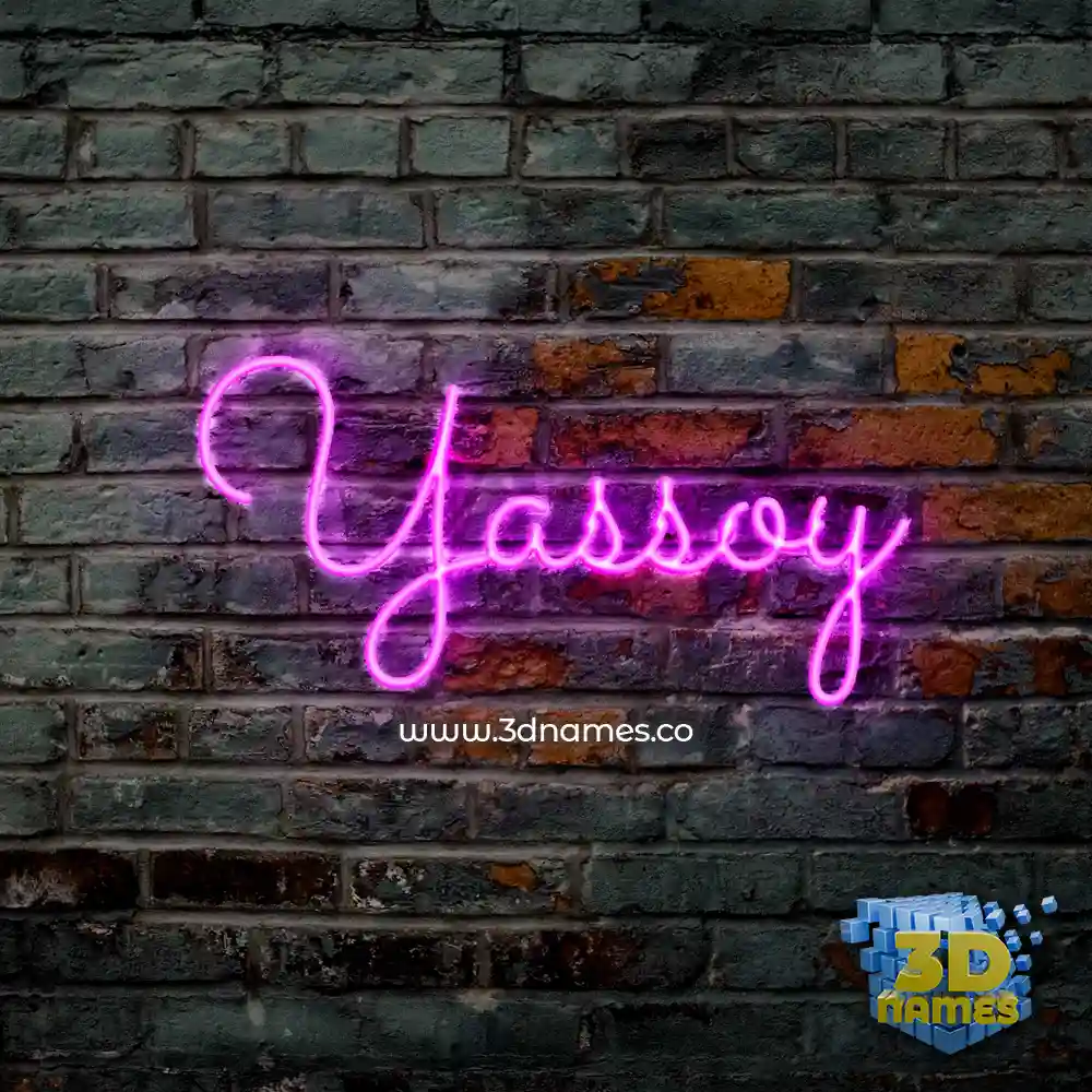 yassoy in Pink Neon style - 3D name wallpaper