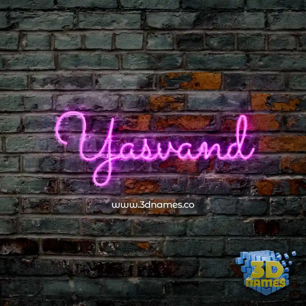 yasvand in Pink Neon style - 3D name wallpaper