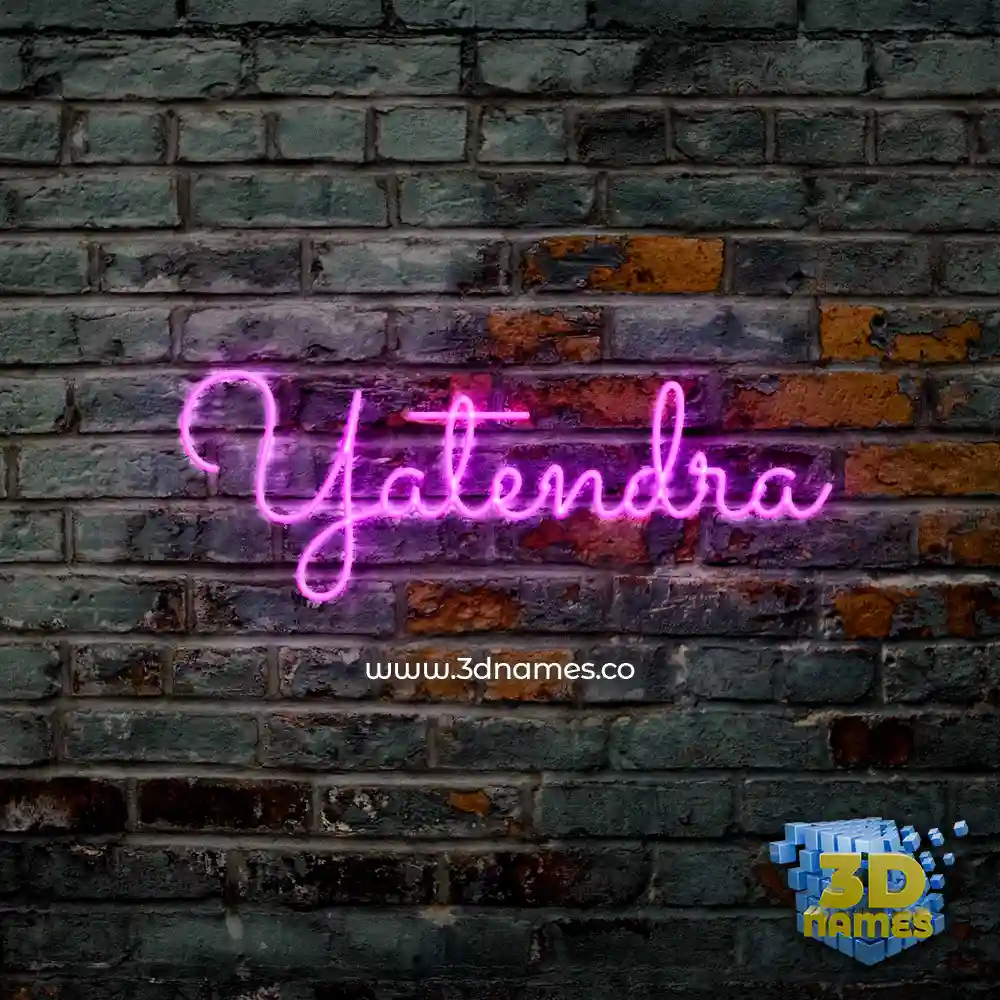 yatendra in Pink Neon style - 3D name wallpaper