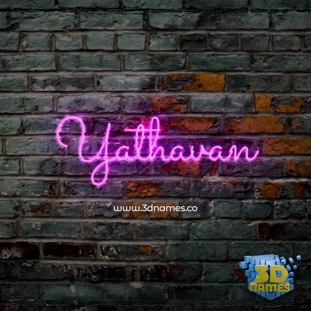 yathavan in Pink Neon style - 3D name wallpaper