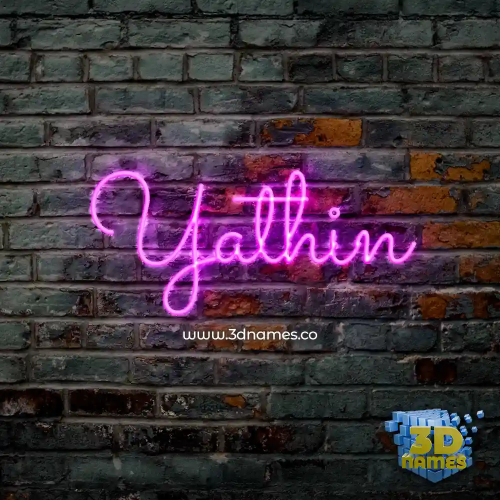 yathin in Pink Neon style - 3D name wallpaper