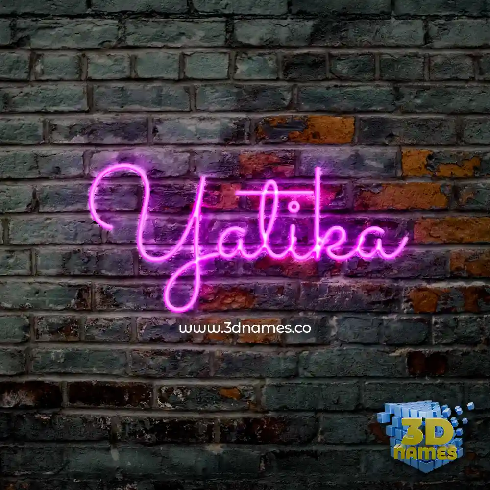 yatika in Pink Neon style - 3D name wallpaper