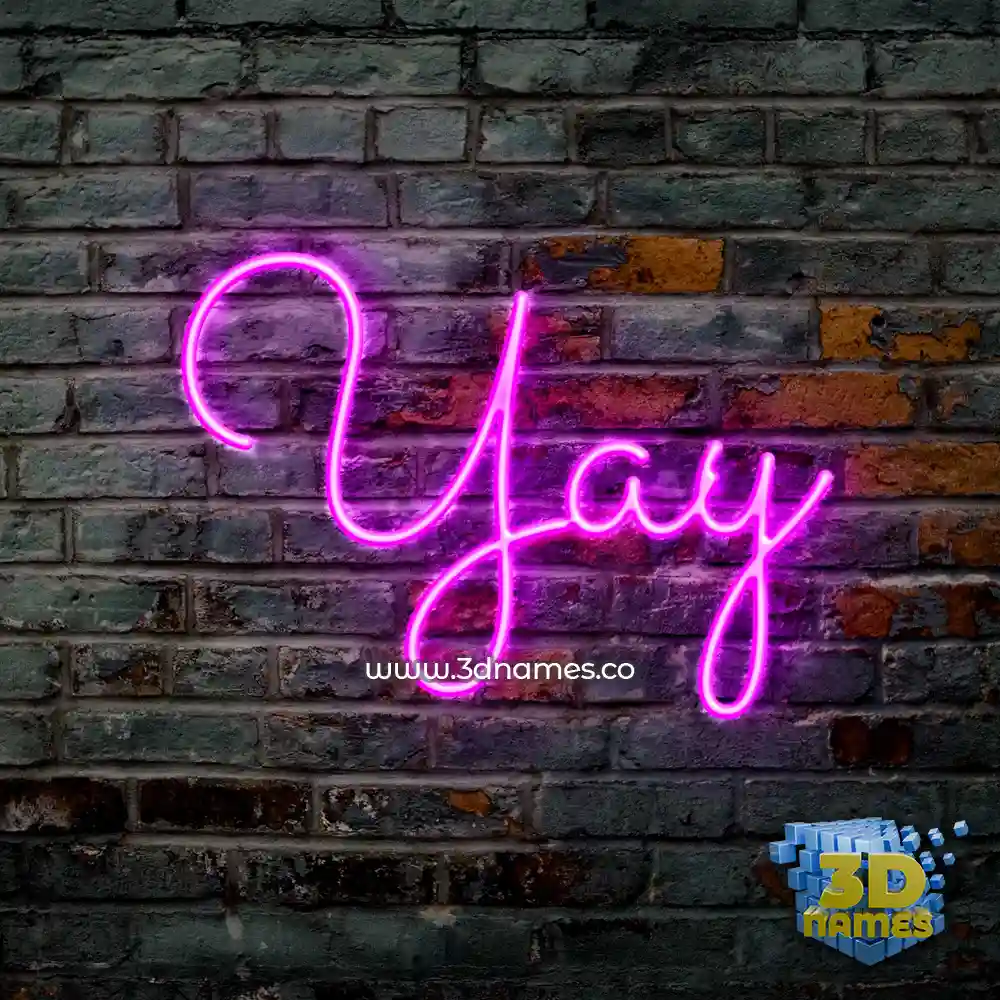 yay in Pink Neon style - 3D name wallpaper