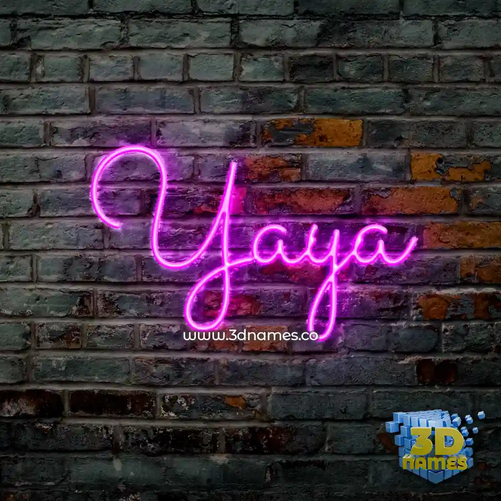 yaya in Pink Neon style - 3D name wallpaper