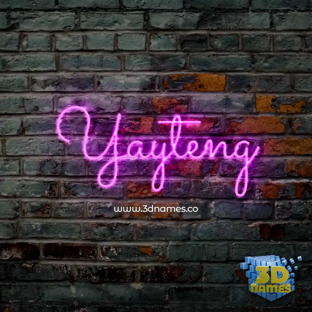 yayteng in Pink Neon style - 3D name wallpaper
