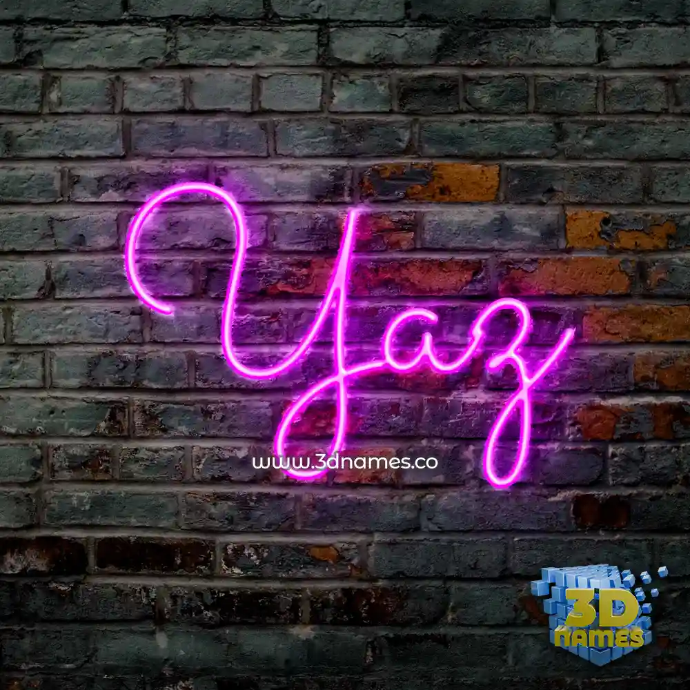 yaz in Pink Neon style - 3D name wallpaper