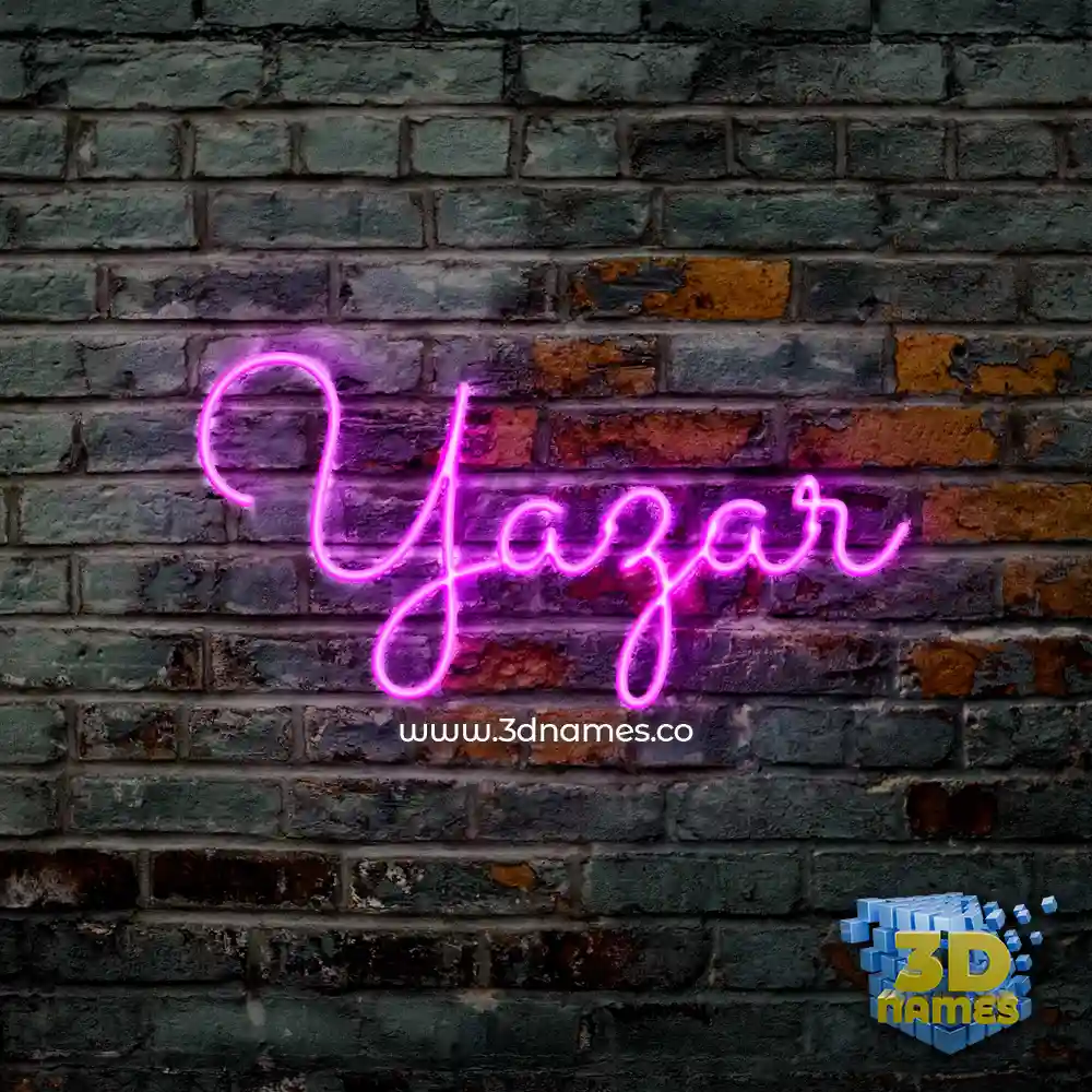 yazar in Pink Neon style - 3D name wallpaper