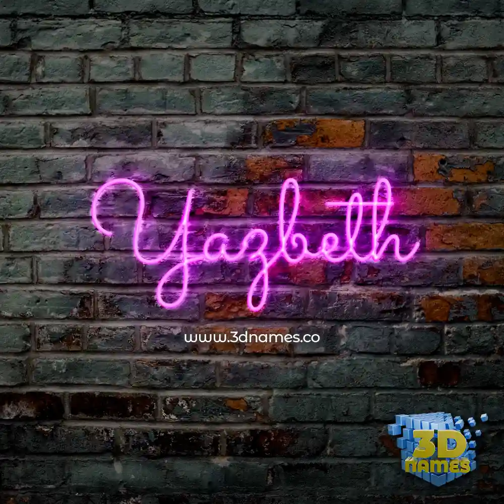 yazbeth in Pink Neon style - 3D name wallpaper