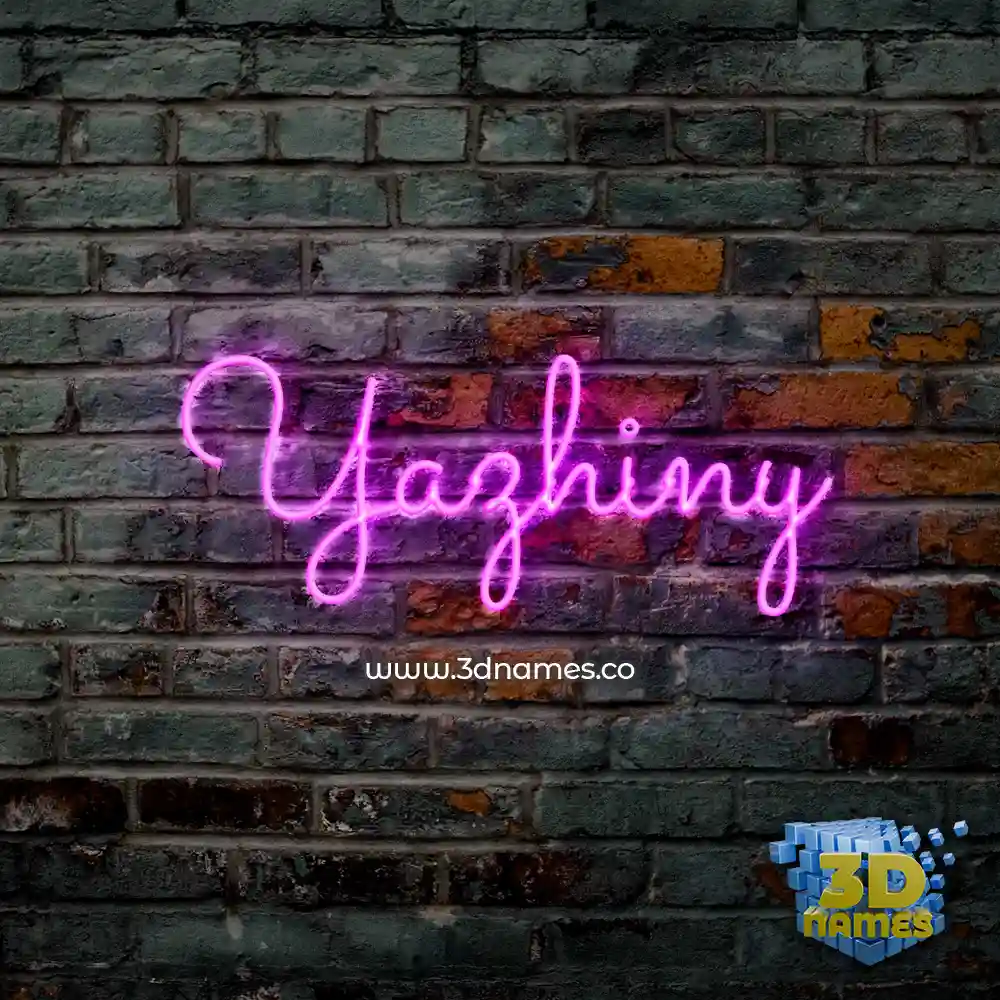 yazhiny in Pink Neon style - 3D name wallpaper