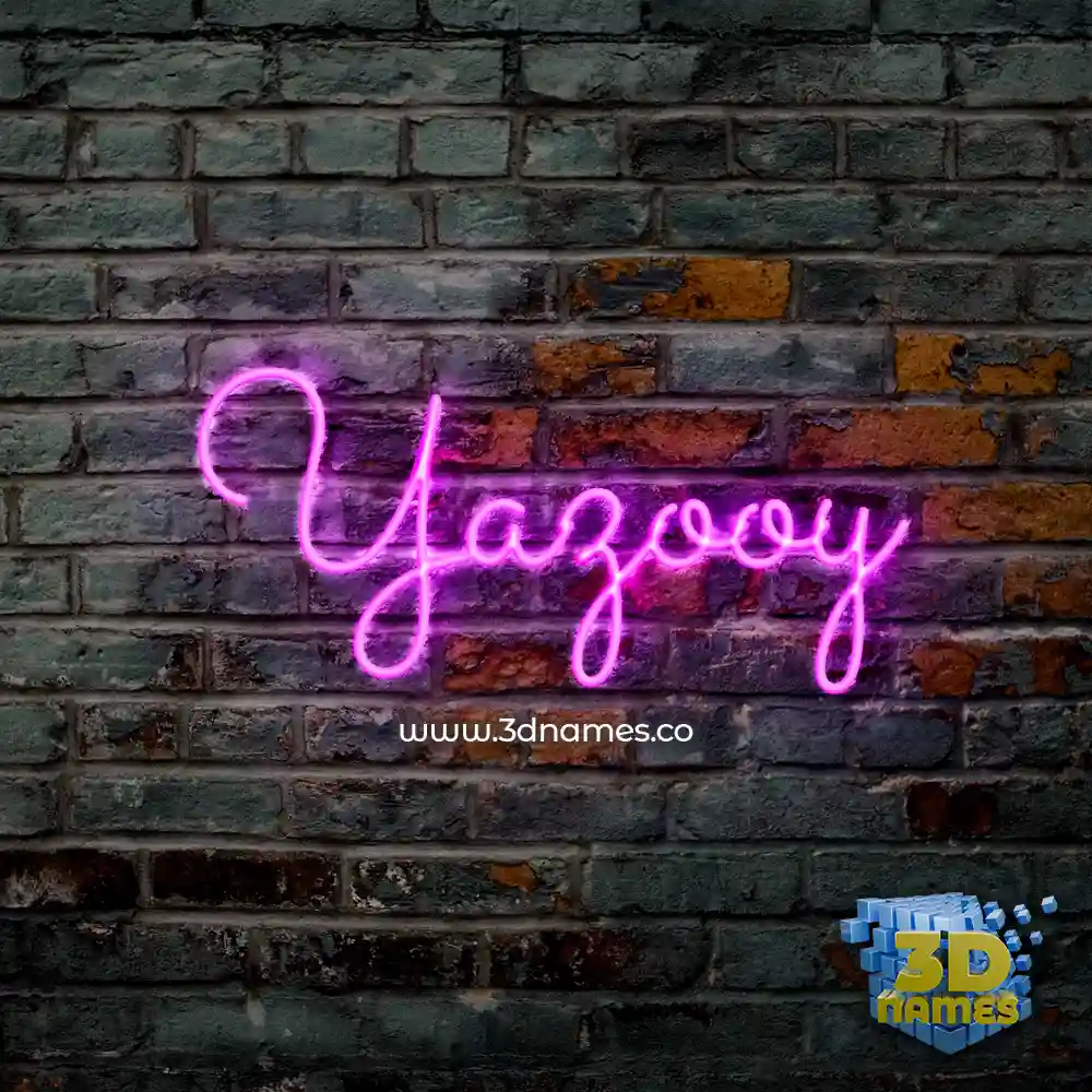 yazooy in Pink Neon style - 3D name wallpaper