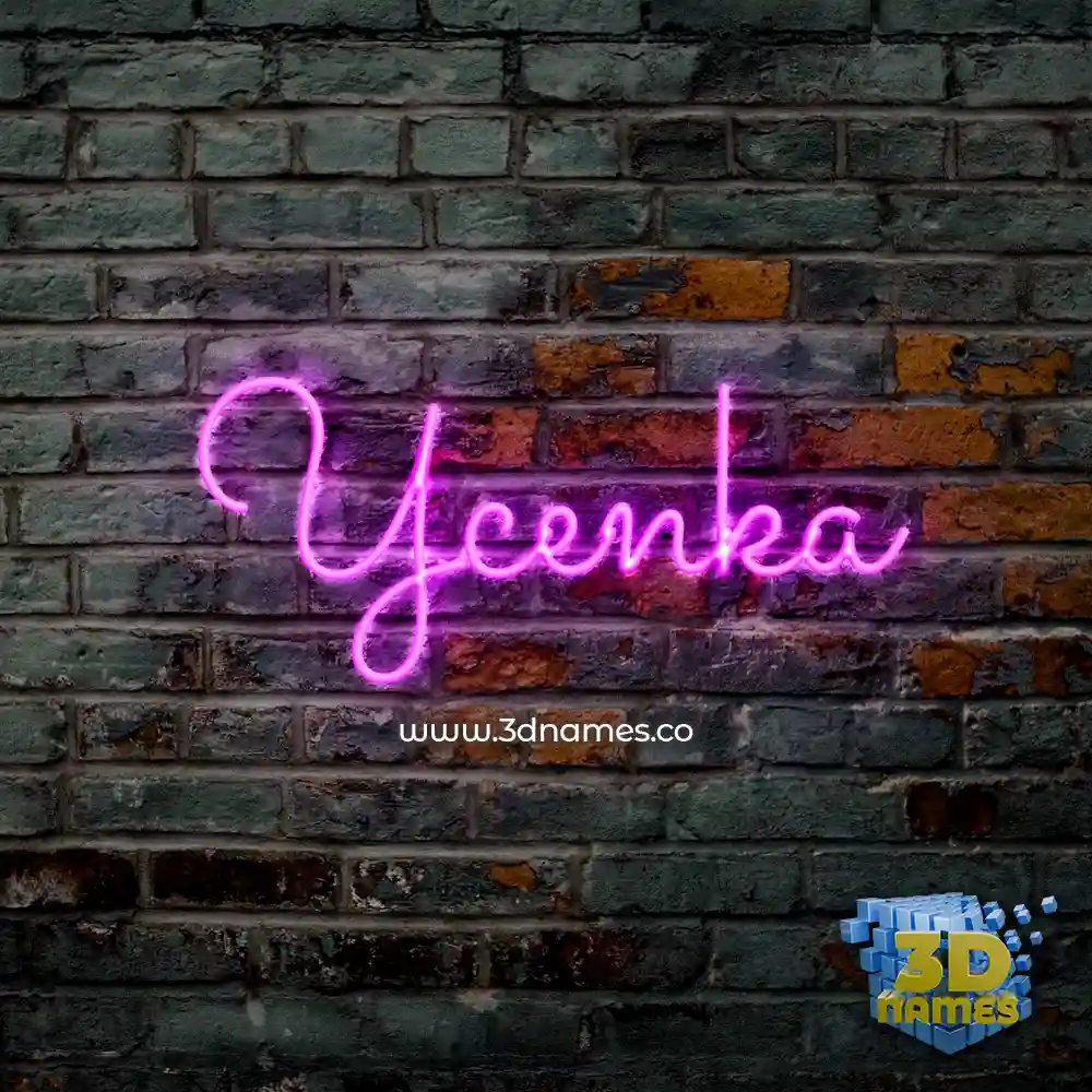 ycenka in Pink Neon style - 3D name wallpaper