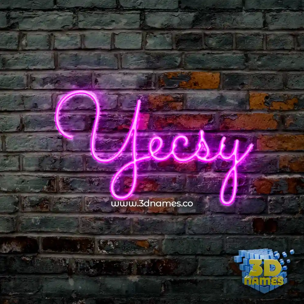 yecsy in Pink Neon style - 3D name wallpaper