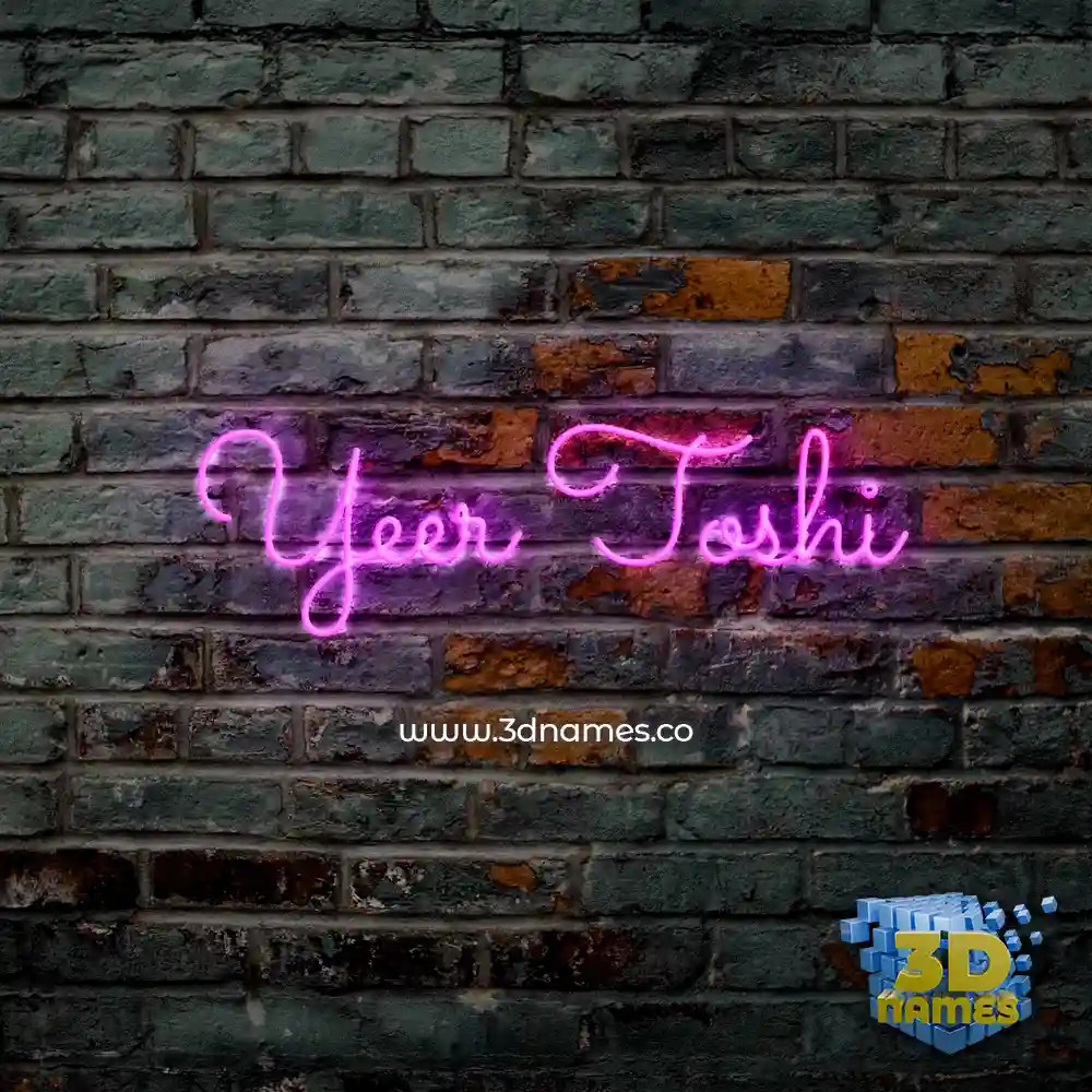 yeer toshi in Pink Neon style - 3D name wallpaper