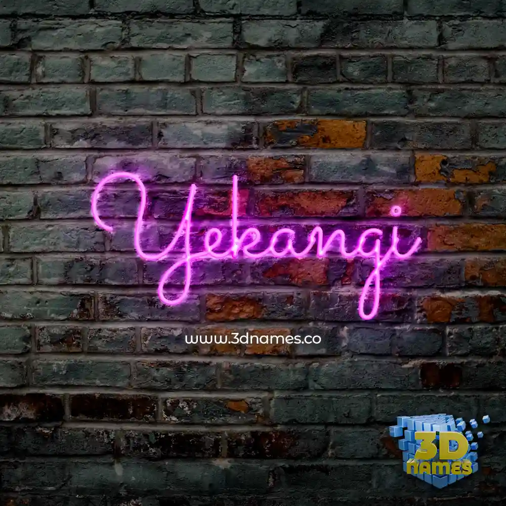 yekangi in Pink Neon style - 3D name wallpaper