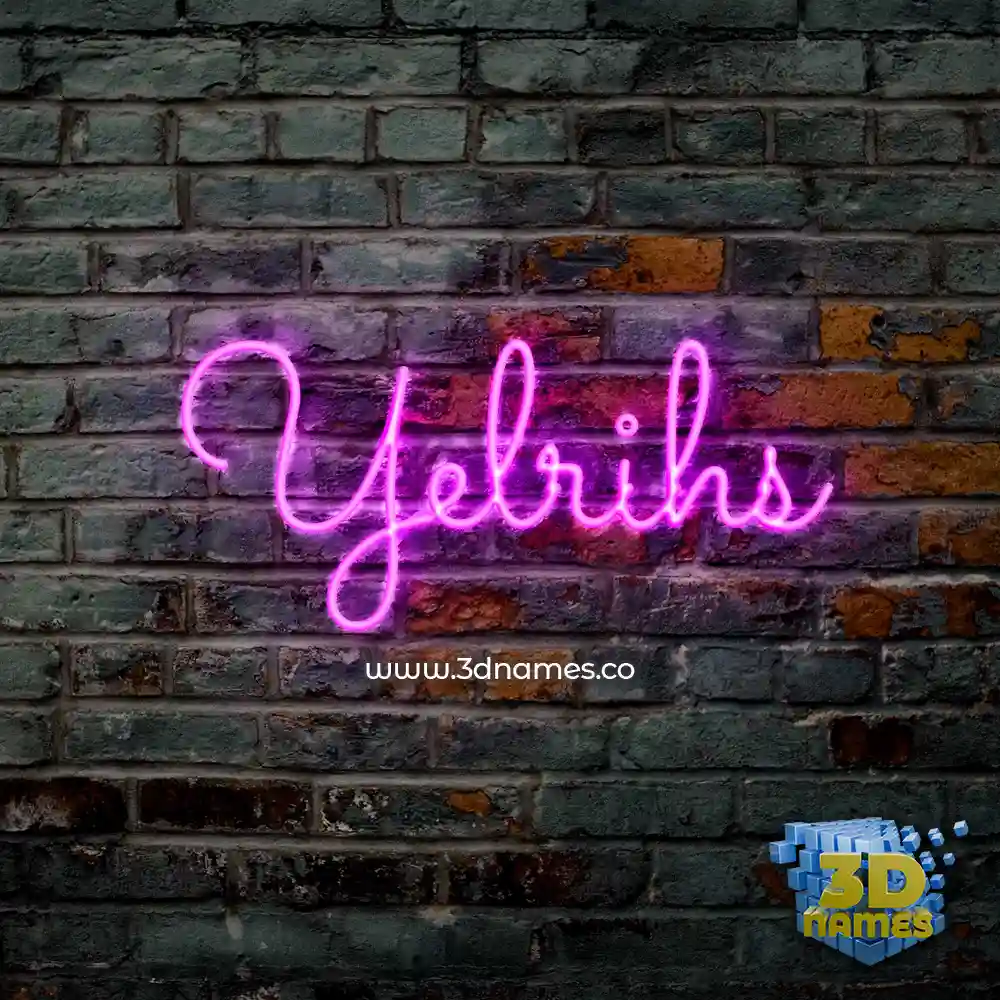 yelrihs in Pink Neon style - 3D name wallpaper
