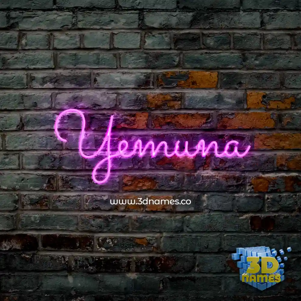 yemuna in Pink Neon style - 3D name wallpaper