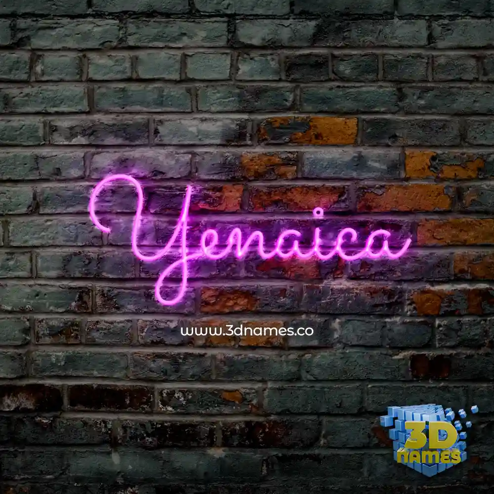 yenaica in Pink Neon style - 3D name wallpaper