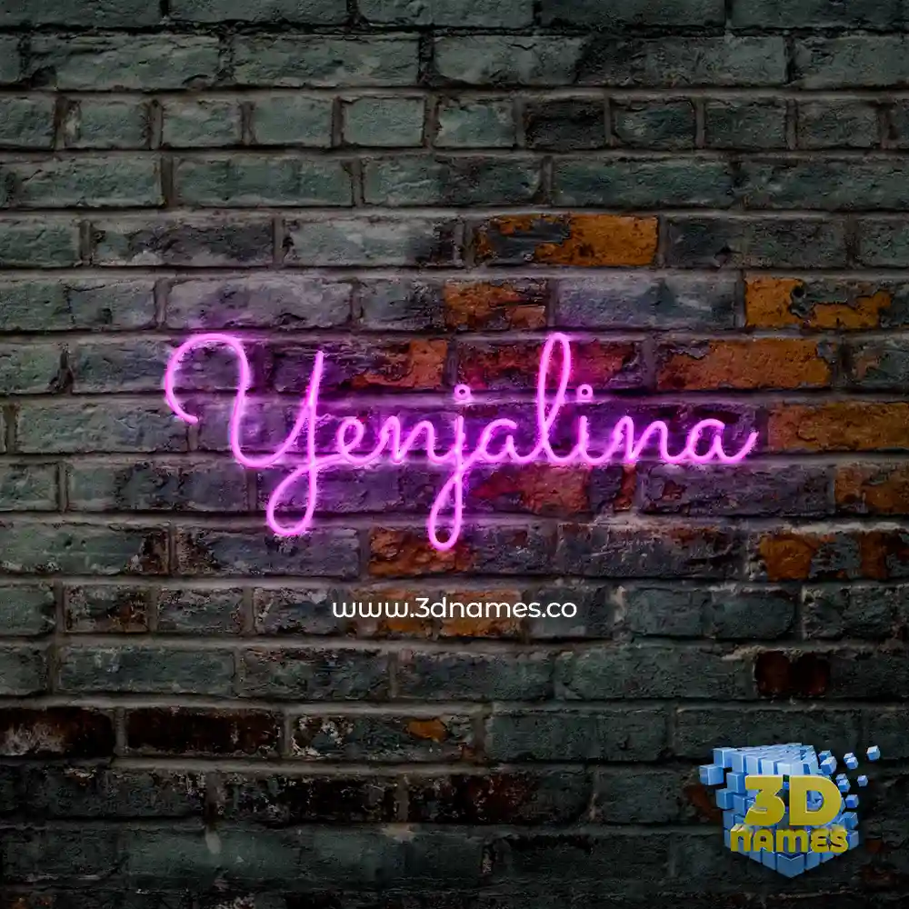yenjalina in Pink Neon style - 3D name wallpaper