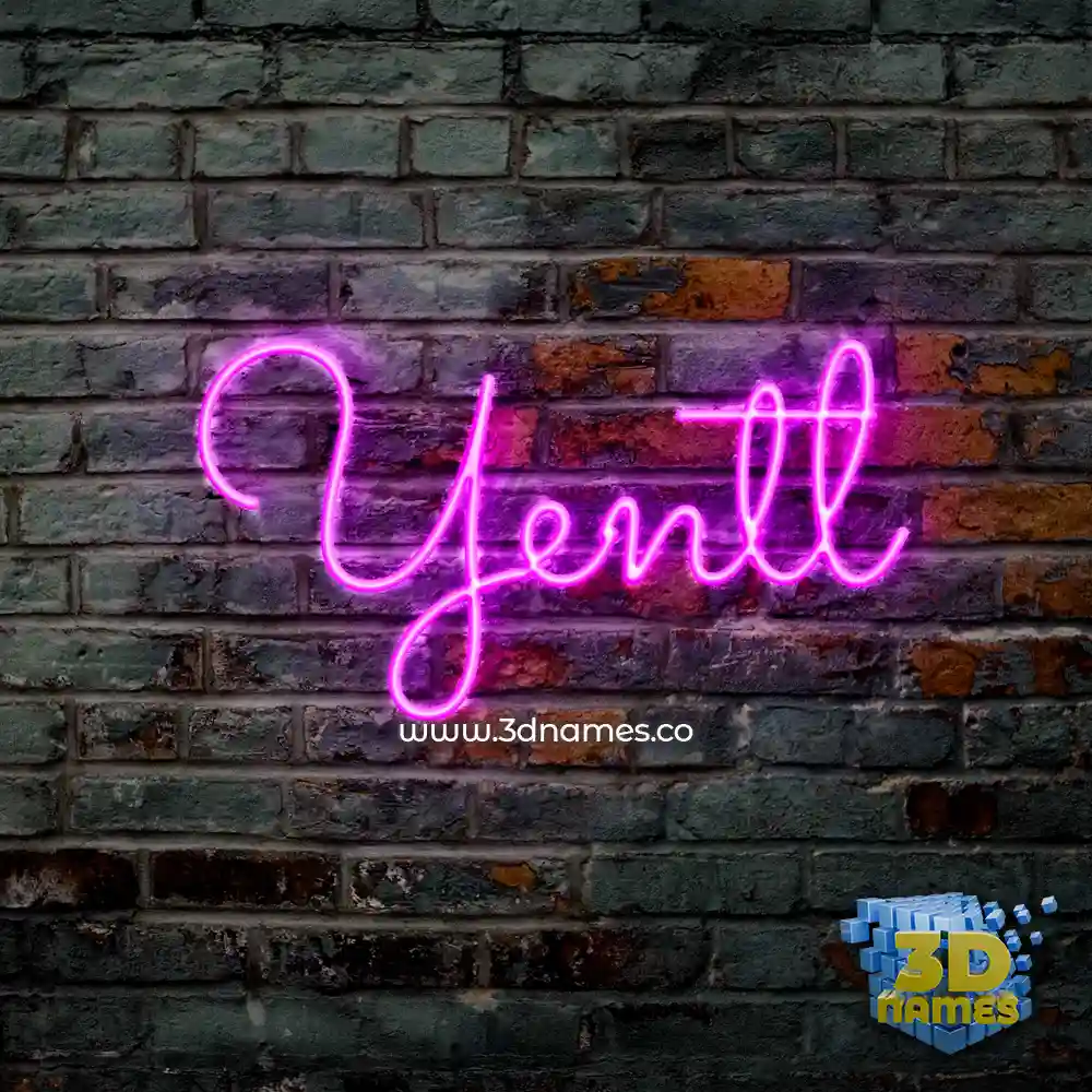 yentl in Pink Neon style - 3D name wallpaper