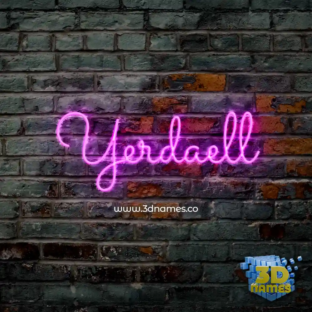 yerdaell in Pink Neon style - 3D name wallpaper