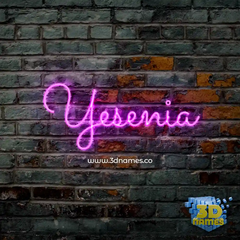 yesenia in Pink Neon style - 3D name wallpaper