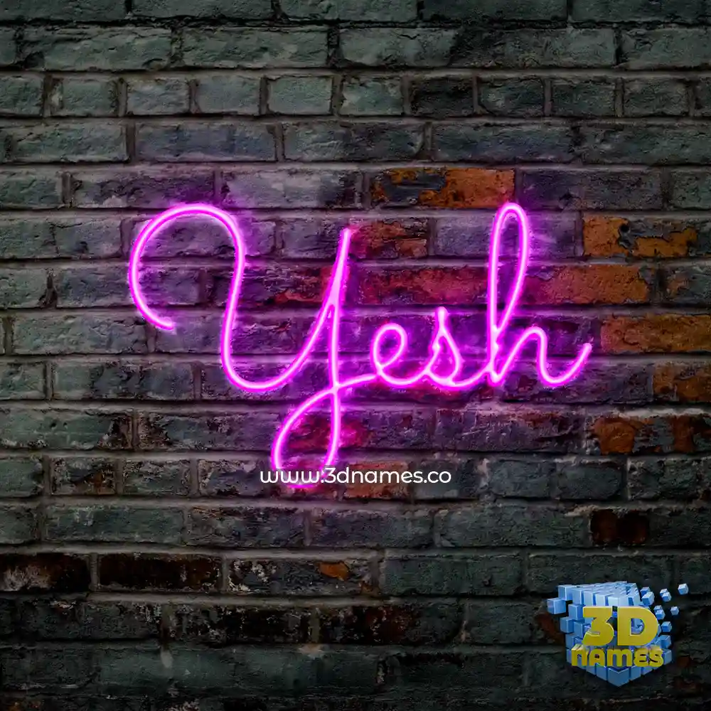 yesh in Pink Neon style - 3D name wallpaper