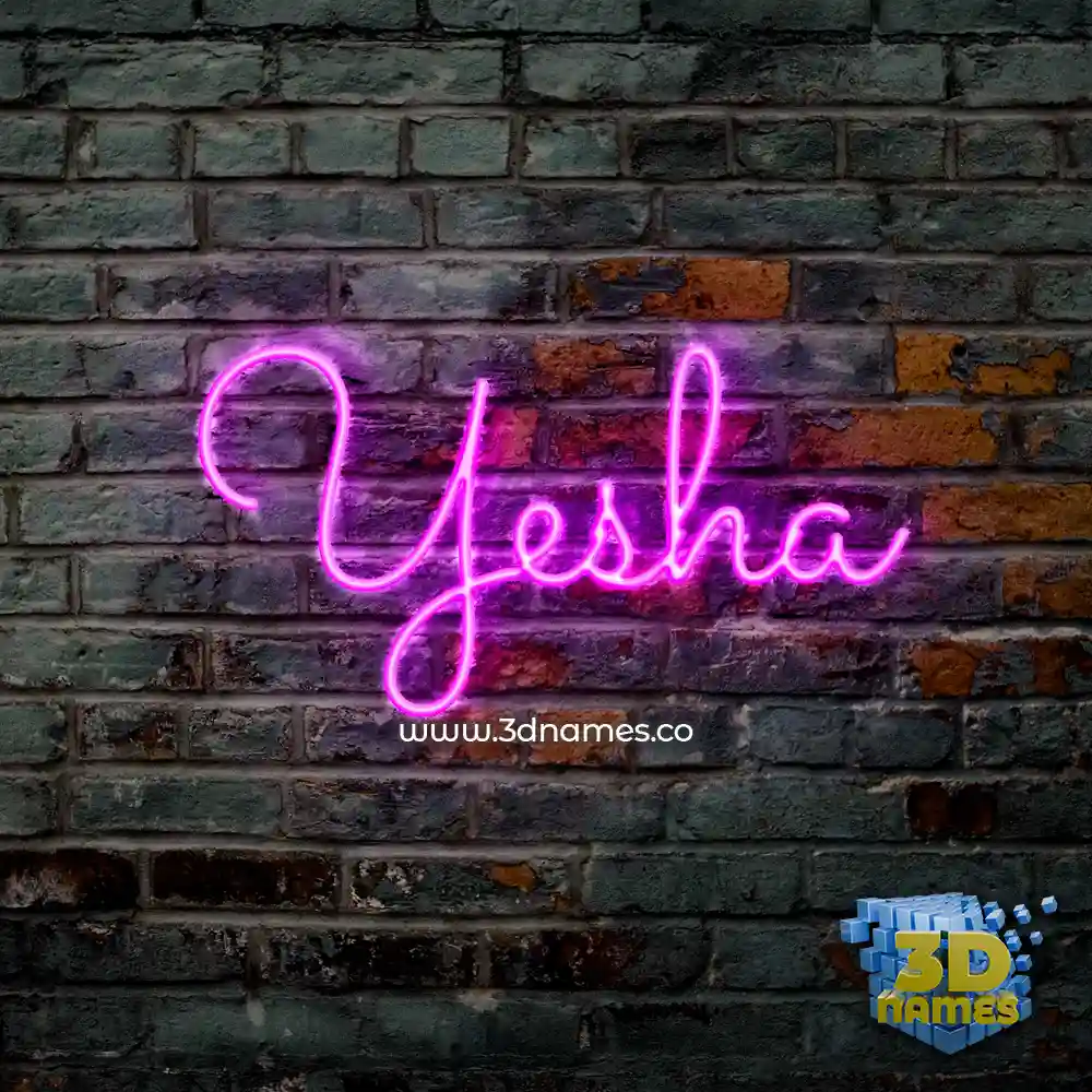 yesha in Pink Neon style - 3D name wallpaper