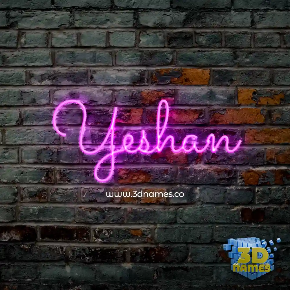 yeshan in Pink Neon style - 3D name wallpaper