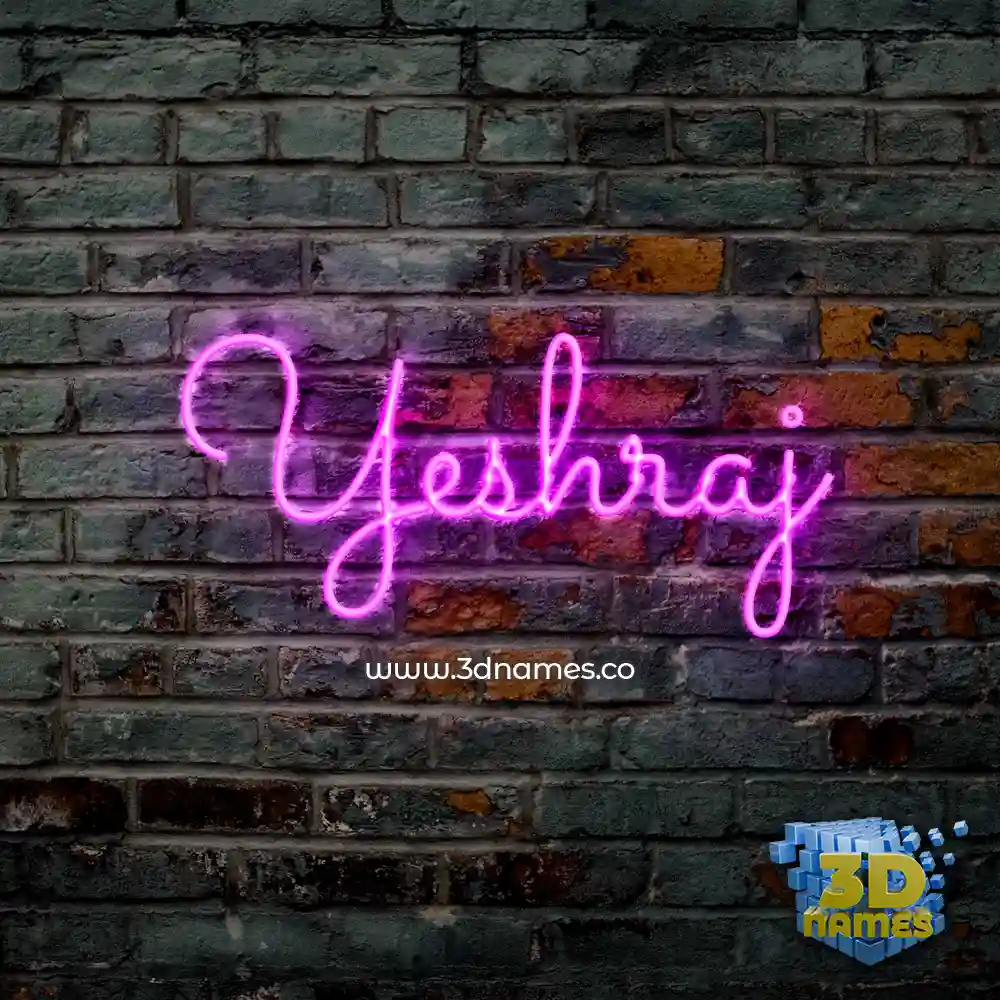yeshraj in Pink Neon style - 3D name wallpaper