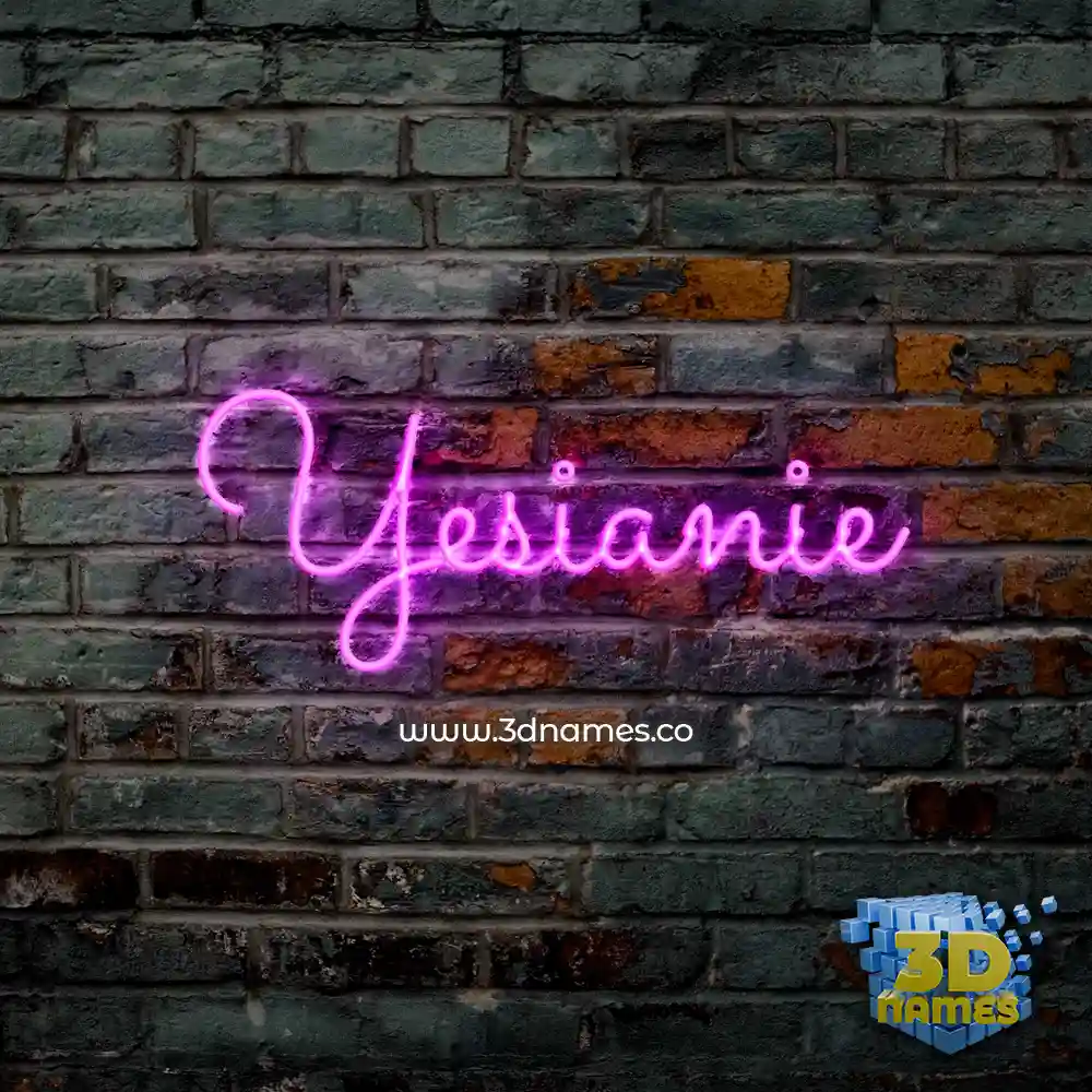 yesianie in Pink Neon style - 3D name wallpaper