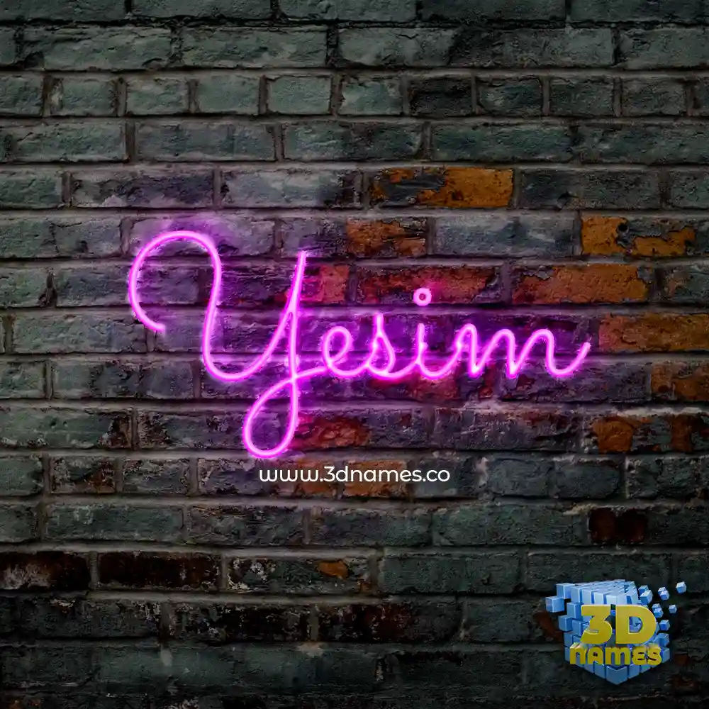 yesim in Pink Neon style - 3D name wallpaper