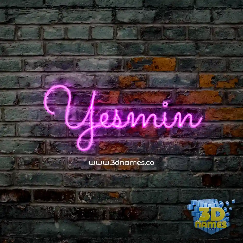 yesmin in Pink Neon style - 3D name wallpaper