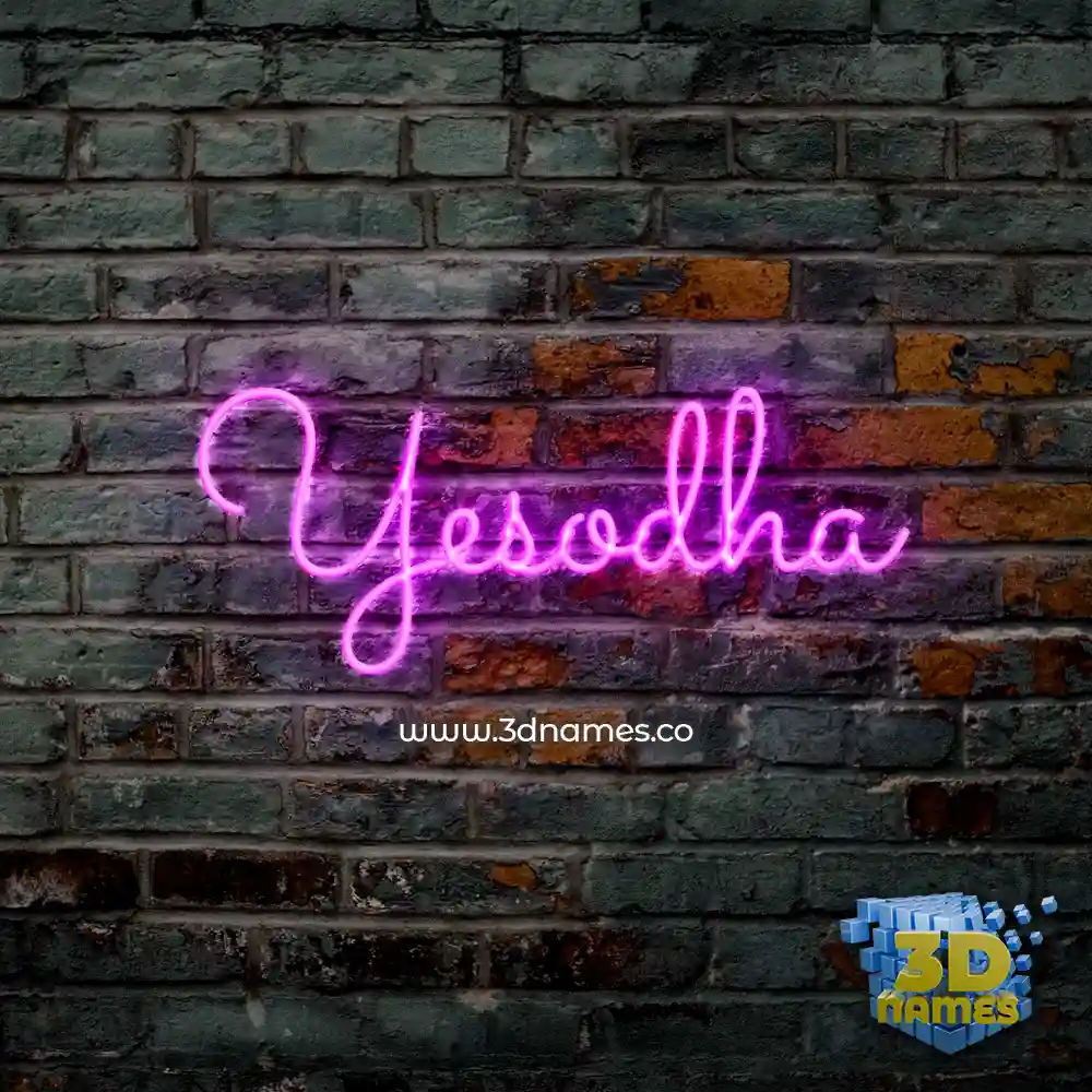 yesodha in Pink Neon style - 3D name wallpaper