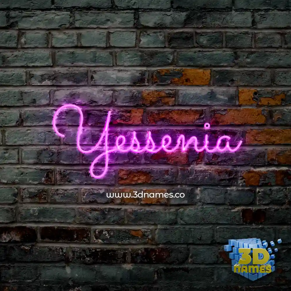 yessenia in Pink Neon style - 3D name wallpaper