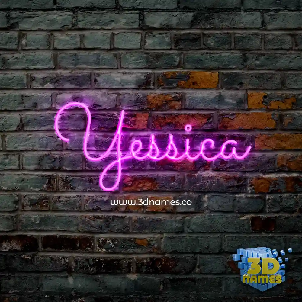 yessica in Pink Neon style - 3D name wallpaper