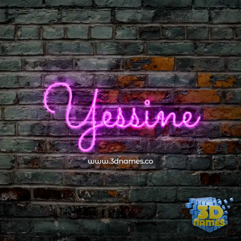 yessine in Pink Neon style - 3D name wallpaper