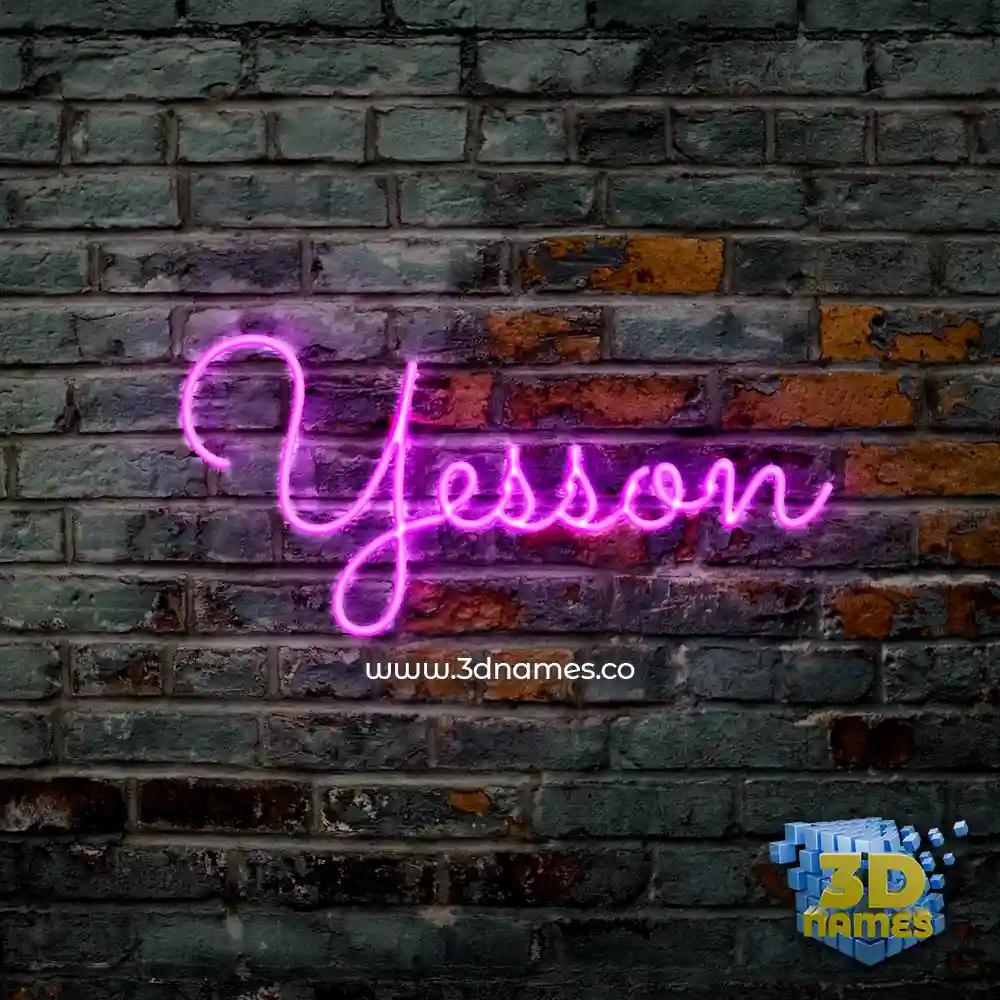 yesson in Pink Neon style - 3D name wallpaper
