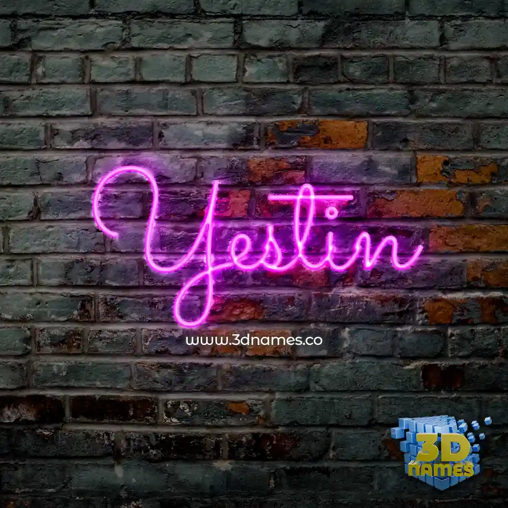 yestin in Pink Neon style - 3D name wallpaper