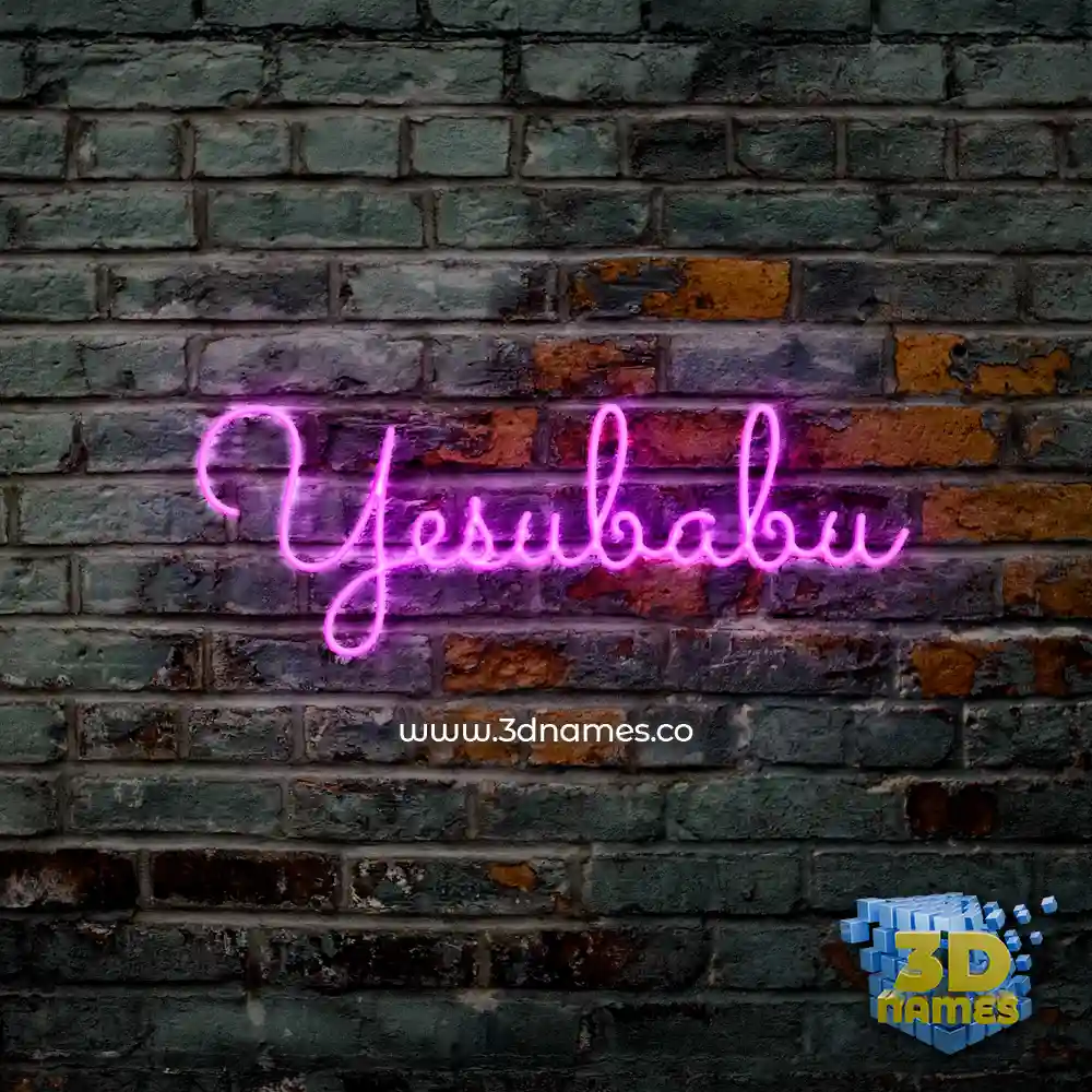yesubabu in Pink Neon style - 3D name wallpaper