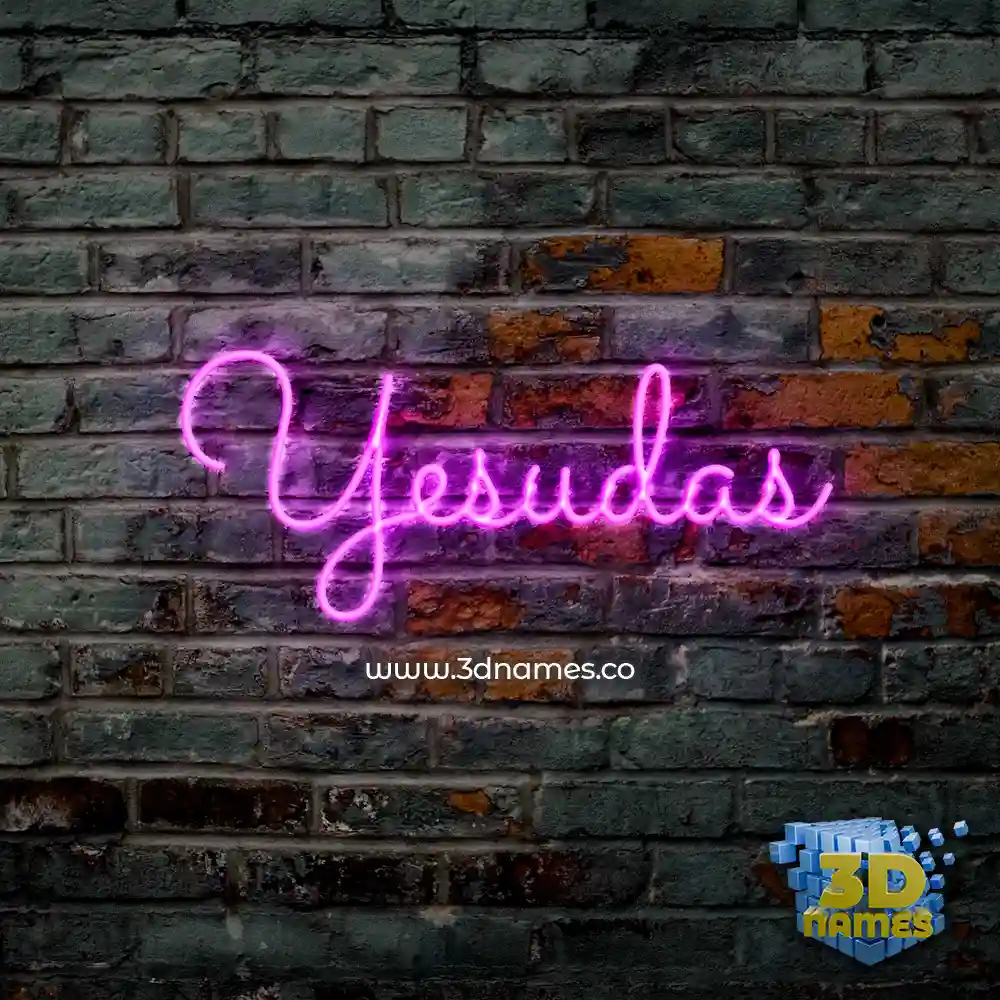 yesudas in Pink Neon style - 3D name wallpaper