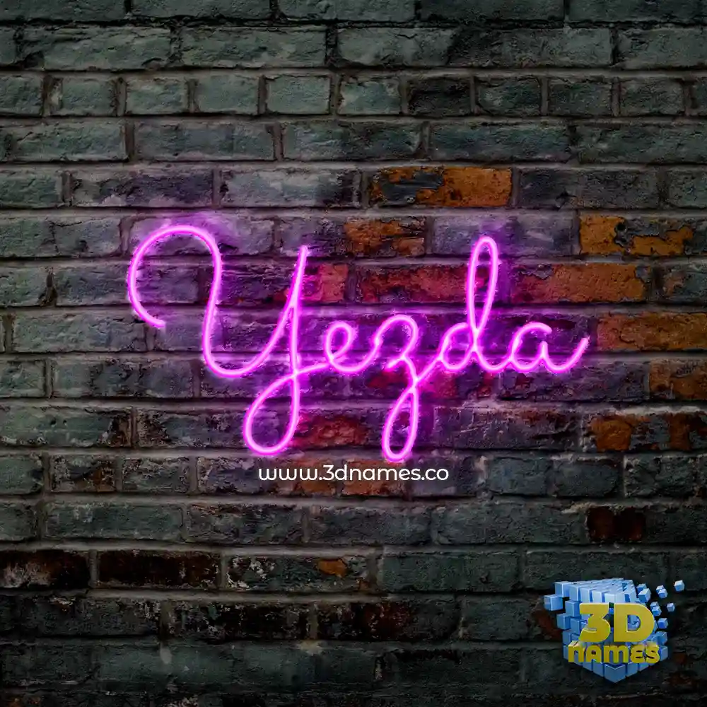yezda in Pink Neon style - 3D name wallpaper