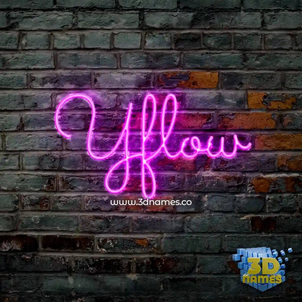 yflow in Pink Neon style - 3D name wallpaper