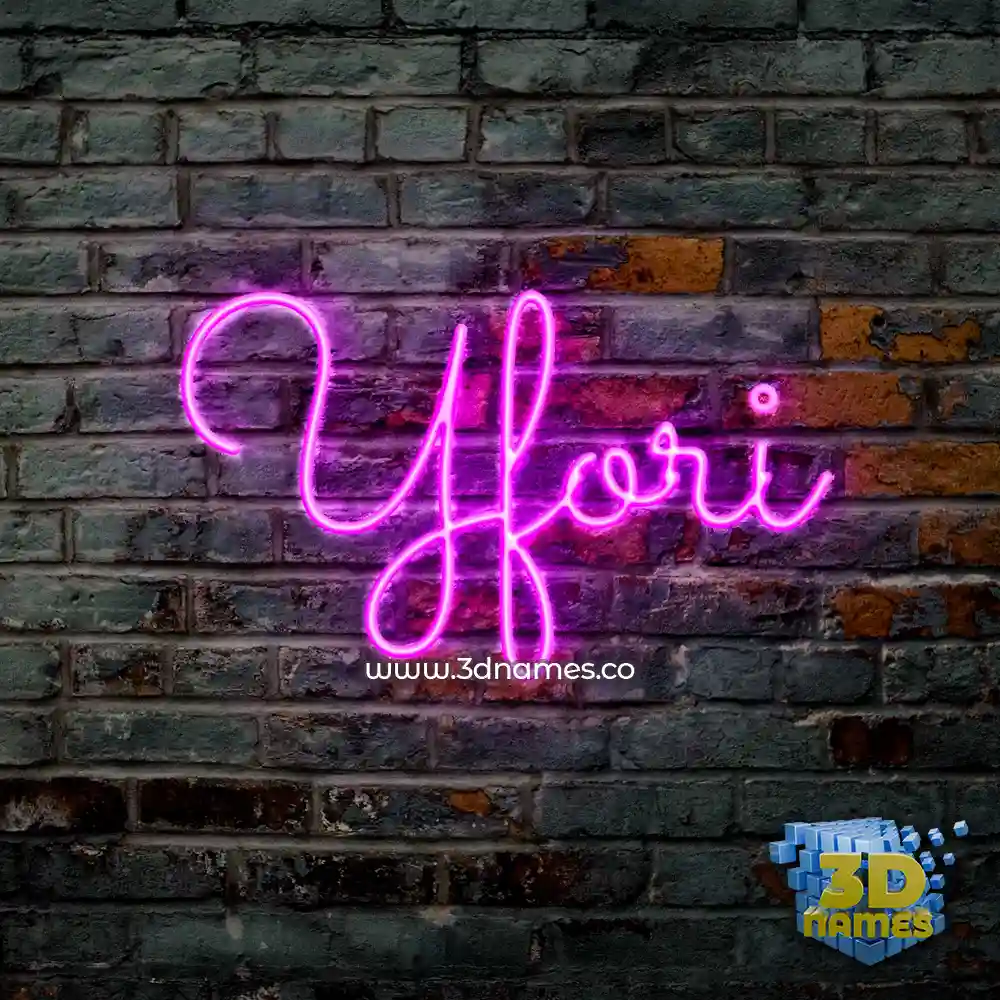 yfori in Pink Neon style - 3D name wallpaper