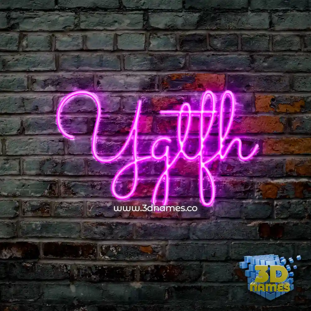 ygtfh in Pink Neon style - 3D name wallpaper
