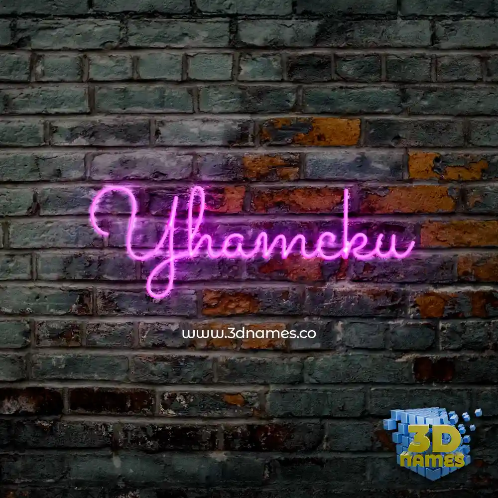 yhamcku in Pink Neon style - 3D name wallpaper