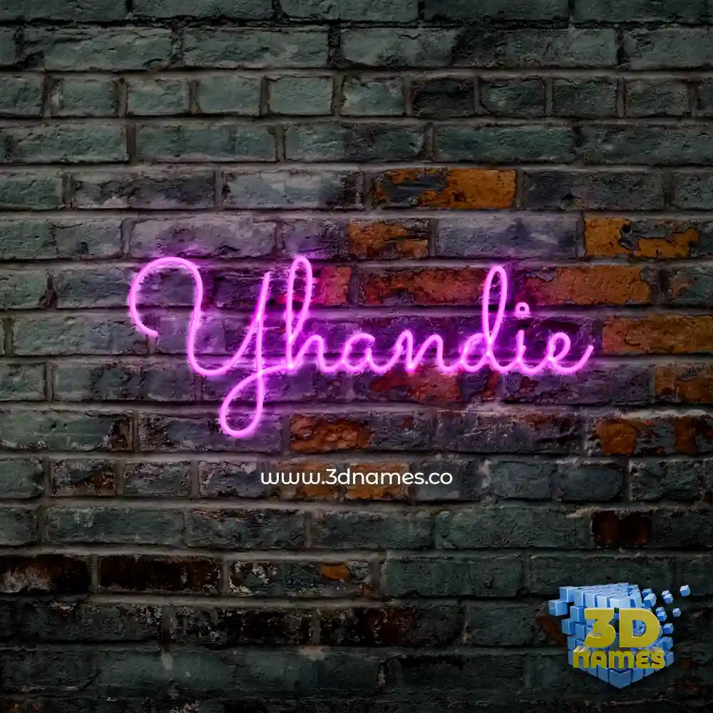 yhandie in Pink Neon style - 3D name wallpaper