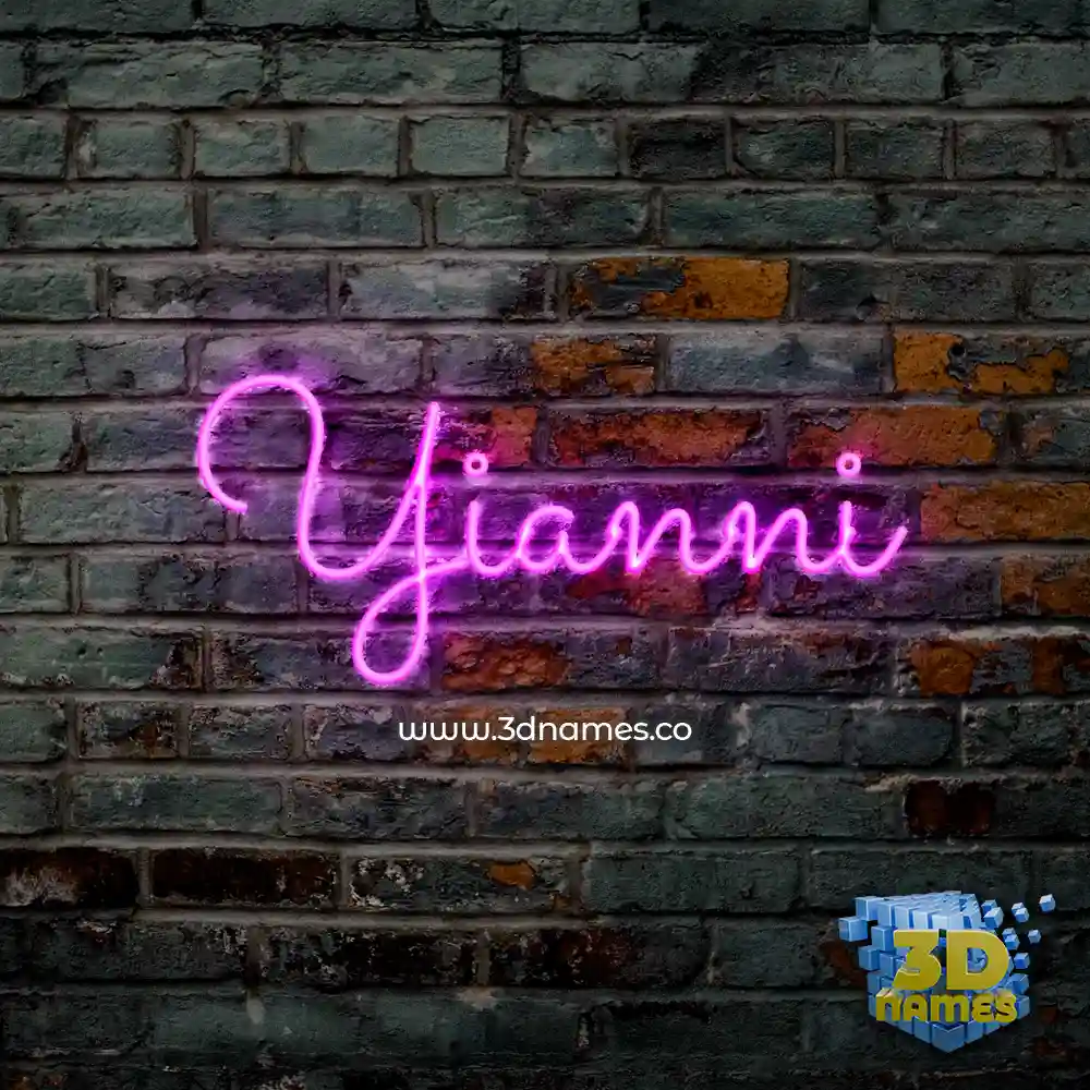 yianni in Pink Neon style - 3D name wallpaper