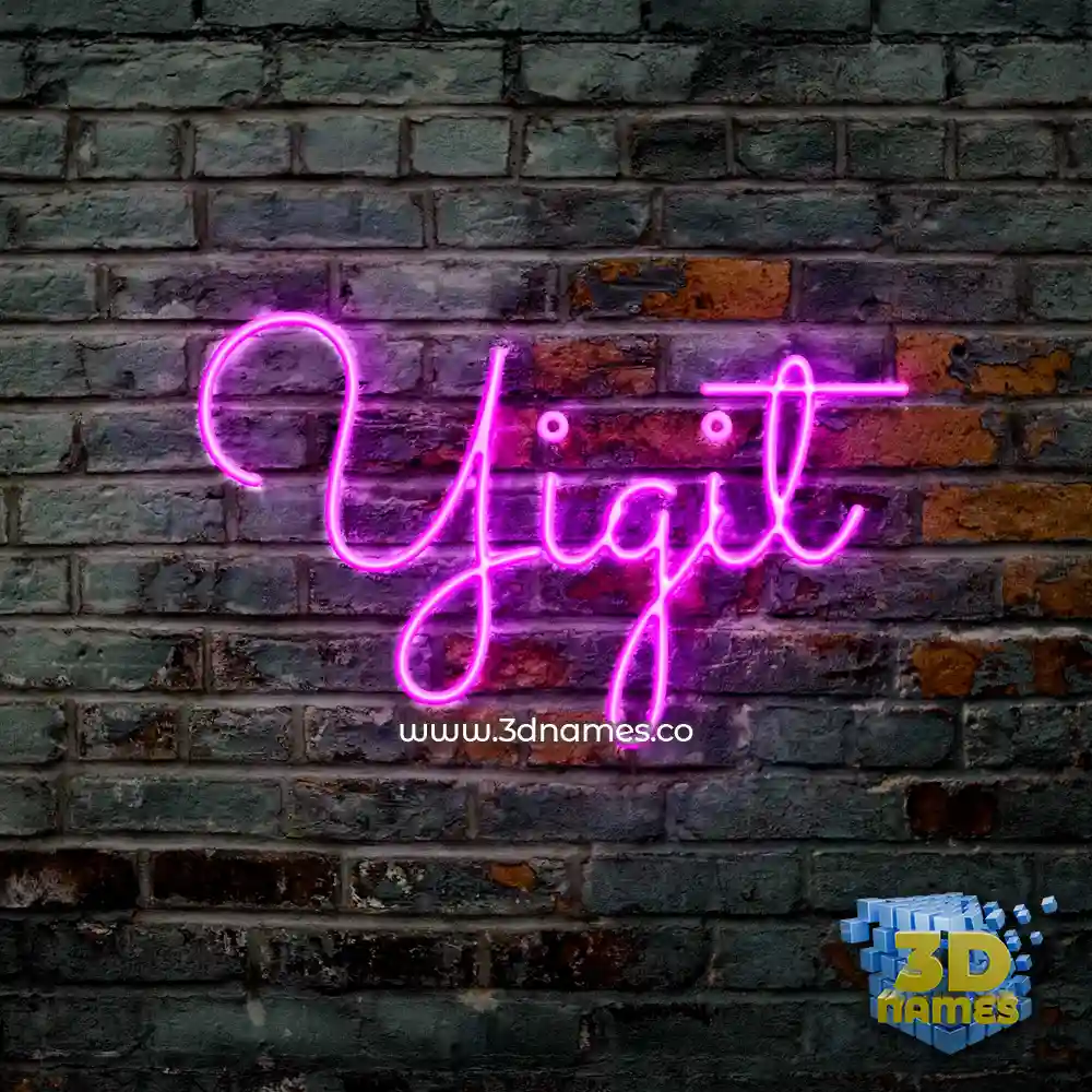 yigit in Pink Neon style - 3D name wallpaper