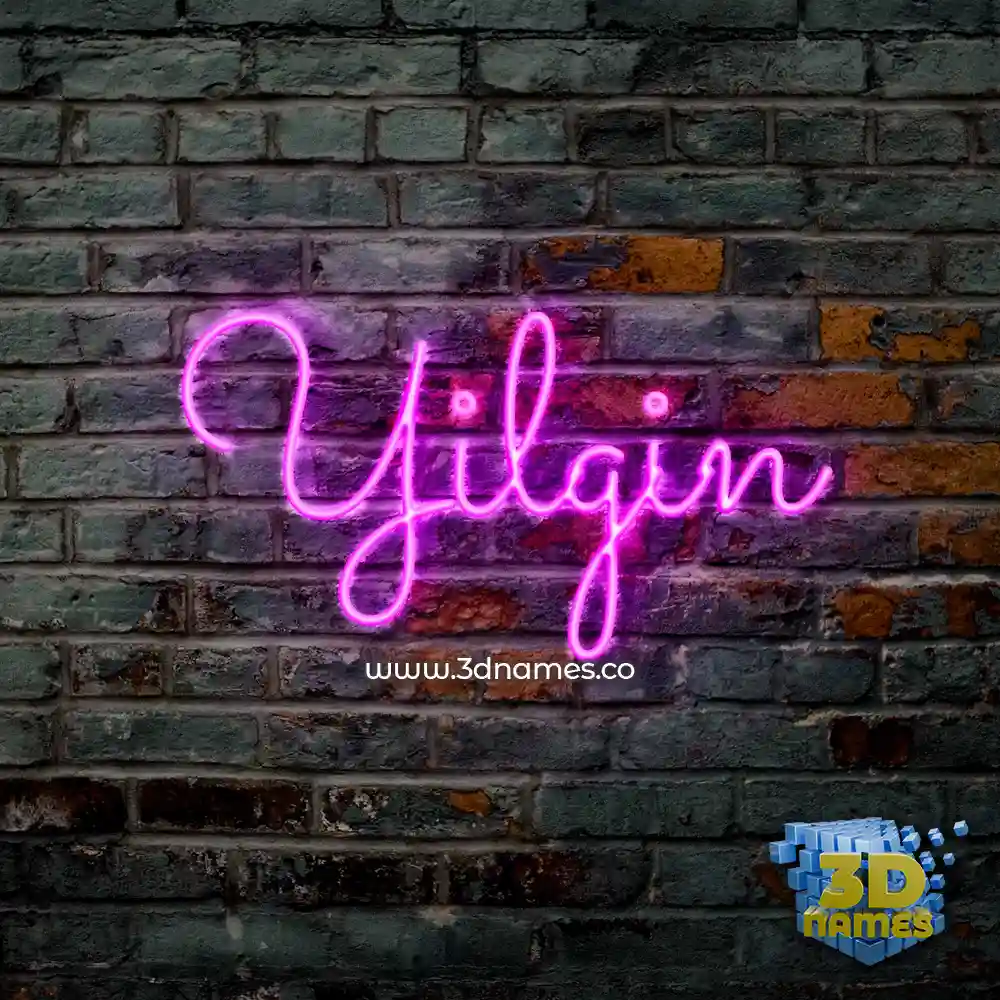 yilgin in Pink Neon style - 3D name wallpaper